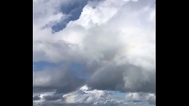 BEACH DAY WITH A RAINBOW