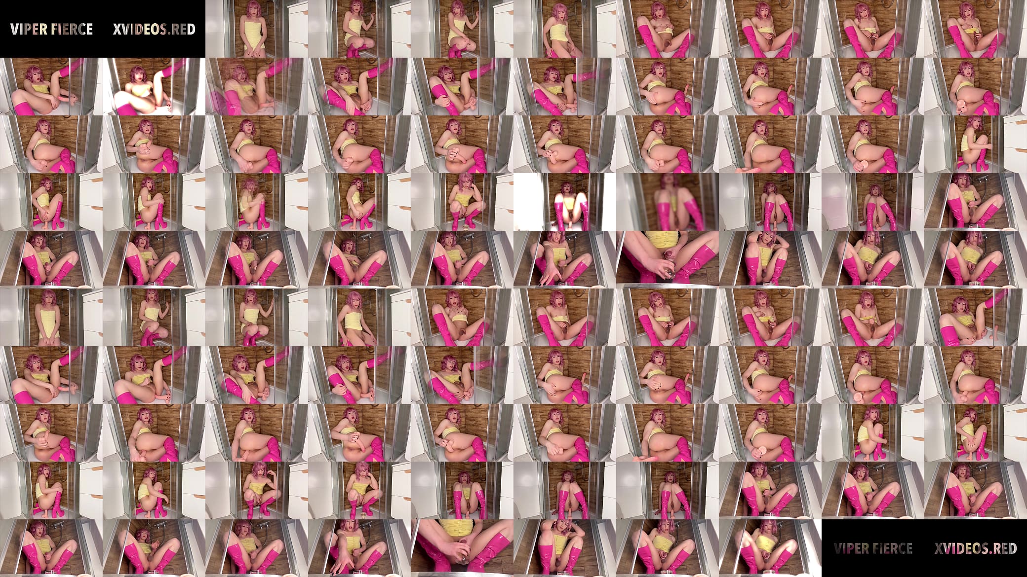 Sissy femboy slut pissing all over herself, fucking dildo and cumming 预览图