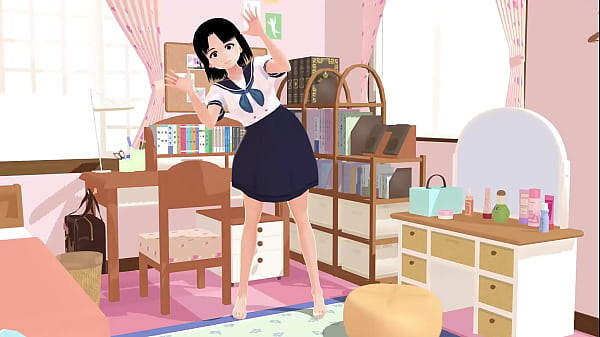 【Mia】 Anime school girl gravure in her rooms.【A sailor school uniform】