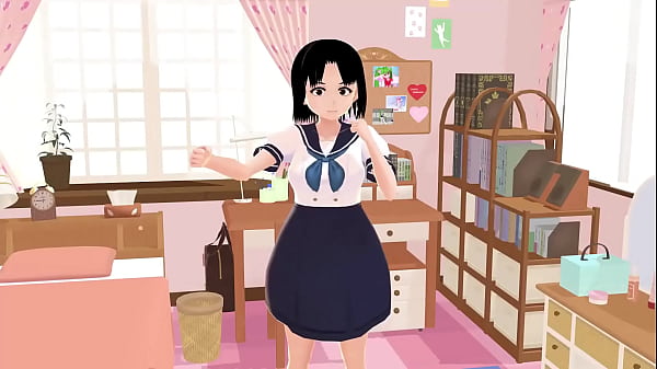 【Mia】 Anime school girl gravure in her rooms.【A sailor school uniform】