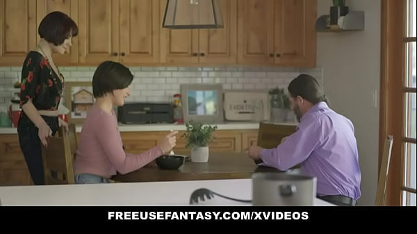 Horny Husband Fucks Both Wife And Stepdaughter After Work