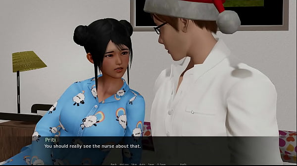 The Headmaster's christmas eve [Christmas PornPlay Hentai game] Ep.1 sexy red bikini gift for a perfect ebony teen