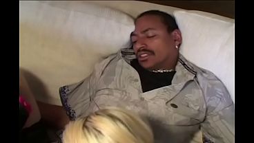 two blonde teens into interracial sex with a big black cock