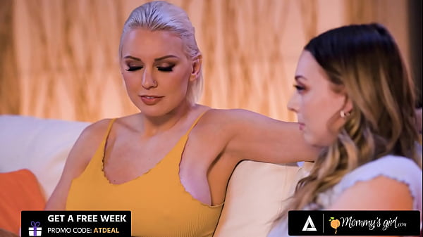 Easily Scared Lily Larimar Fucks Her Caring MILF Kenzie Taylor During Movie Night