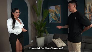 Download Video - Big-breasted real estate agent convinces her client to buy her property - Includes free sex