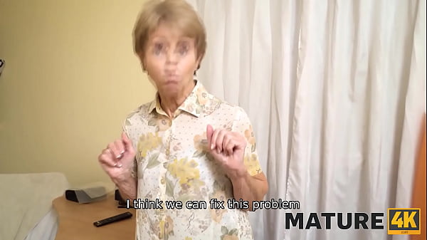 Download Video - MATURE4K&period; Woman is old but still wants to fuck so boss stepson helps her