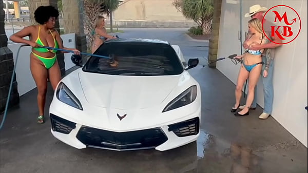 Kora Bell, Angel Minx and Duchess Coco Suck and Fuck Jasper Woodcock in a Public Carwash