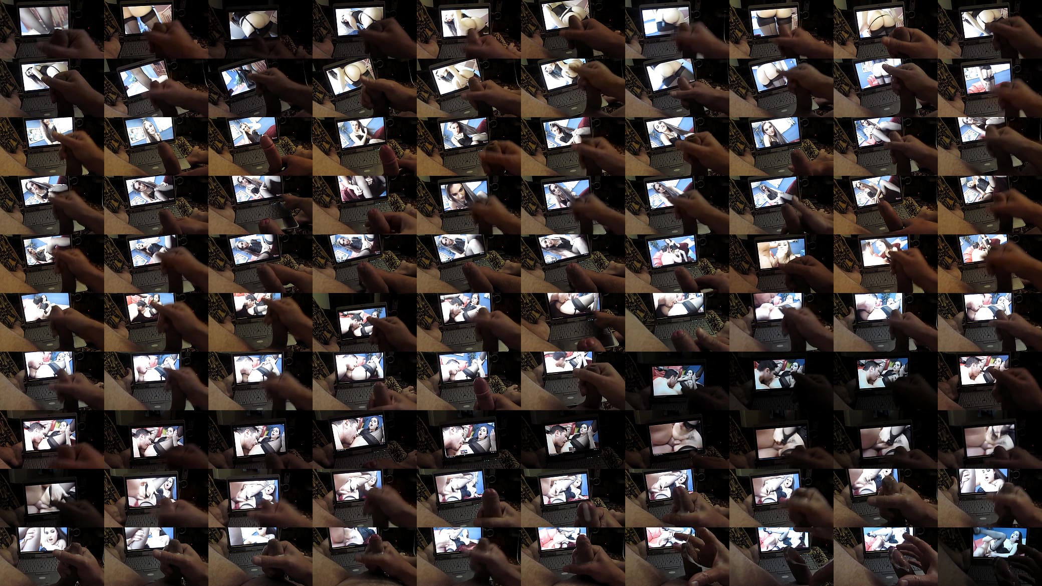Masturbation and big cumshot under hot porn video - slow motion 预览图