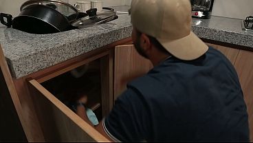 LUCKY PLUMBER METS A COUPLE OF HORNY LESBIANS EAGER FOR COCK - KARINA MILLER