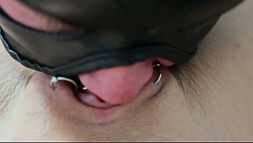 Eating a pierced, pumped-up pussy