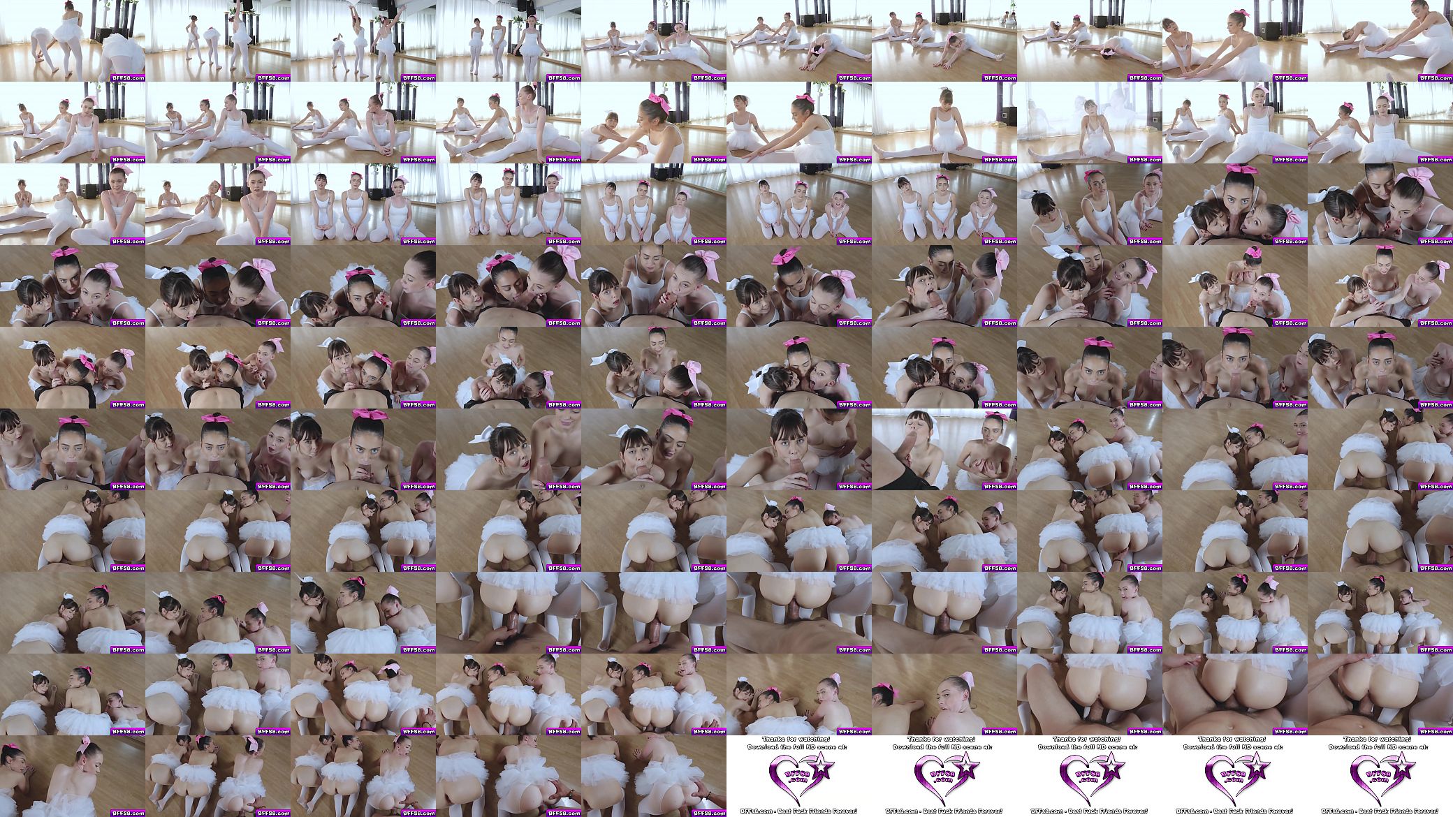 Teen besties bends over and gets pounded from behind doggystyle by their instructor! 预览图