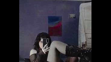 Goth Latina, dildo, boots and uncensored masturbation