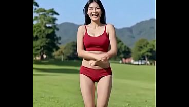 naked woman on the woods ai video