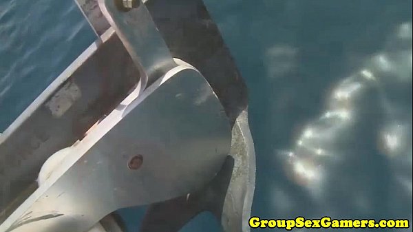 Gaming beach babes riding and sucking