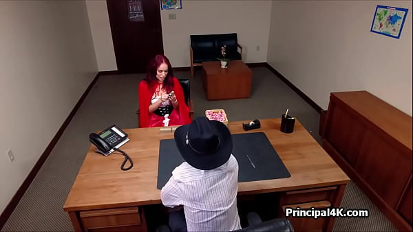 Principal fucks milf during Halloween party in his office