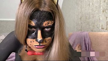 Great Doberman cosplay! Game, blowjob and fuck with cumshot on ass!
