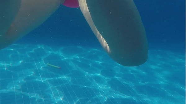 wife thong swimming in pool