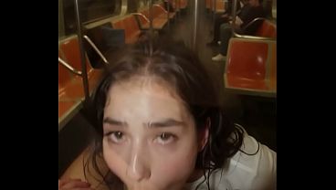 MILF loves being watched while enjoying a big cock on the train - AI-generated content
