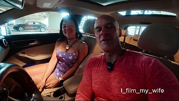 I take my slutty wife to a porn theater with lots of strangers, gangbang, blowbang, bukkake and anal creampie