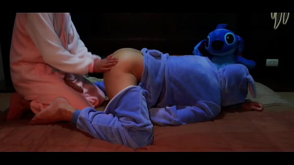 Femdom strapon pegging / dogging in pajamas