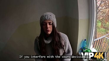 VIP4K. Naughty 18-year-old becomes a Cumslut because of Debt