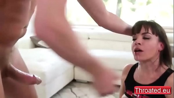 Deepthroat blowjob Brunnete runny makeup