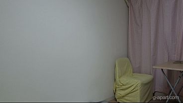 Cute japanese Kotono takes off her overalls and changes into a micro bikini while showing off her nice tits