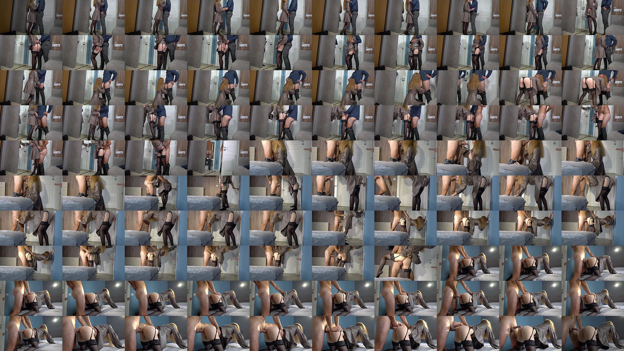 Horny redhead babe wants two cocks! Dildo threesome. Hot fuck in leather dress 预览图