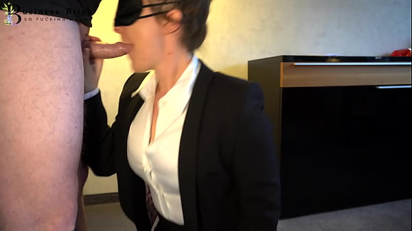 hot office clerk in stockings used for blowjob and frontal sex with cum shot in her face - business-bitch