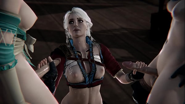 The Witcher Triple Futanari - Ciri has sex with Triss and Yennefer