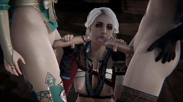 The Witcher Triple Futanari - Ciri has sex with Triss and Yennefer