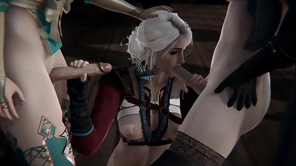 The Witcher Triple Futanari - Ciri has sex with Triss and Yennefer