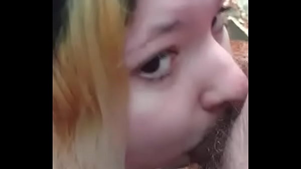 Slut princess blowjob in woods