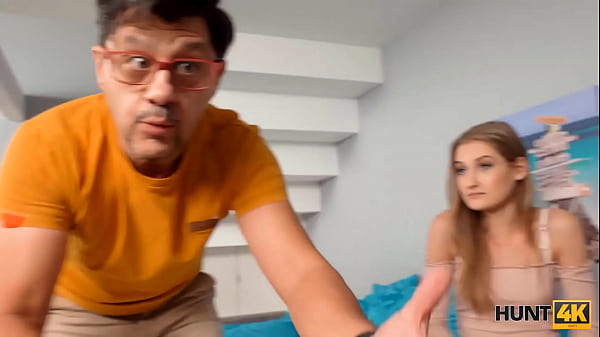 HUNT4K. Conflict ends for guy and friends skinny GF with awesome sex