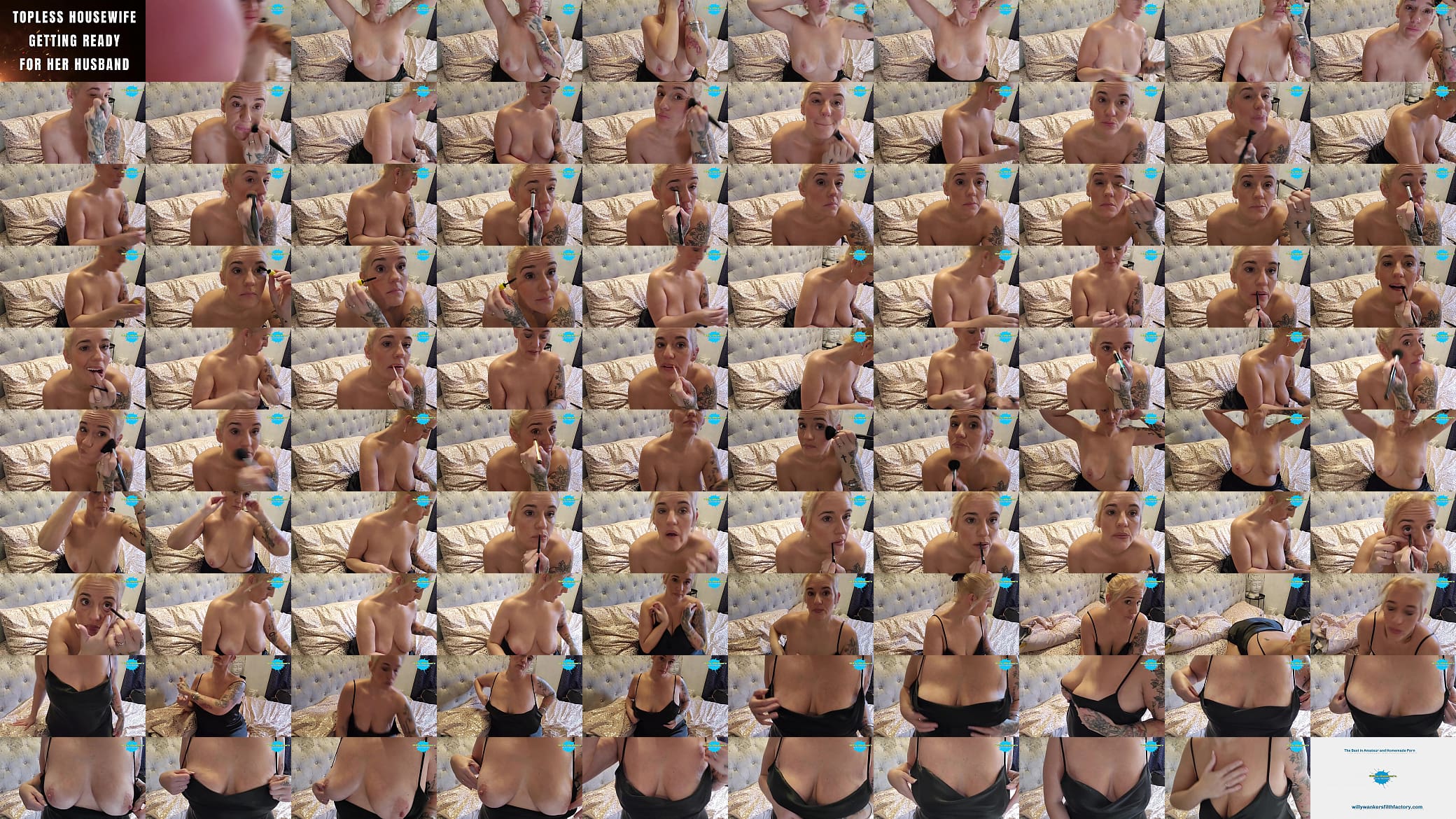 Topless housewife gets ready for Her Husband 预览图