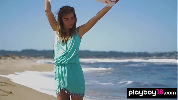 All natural ukrainian Lilii stripping on the beach