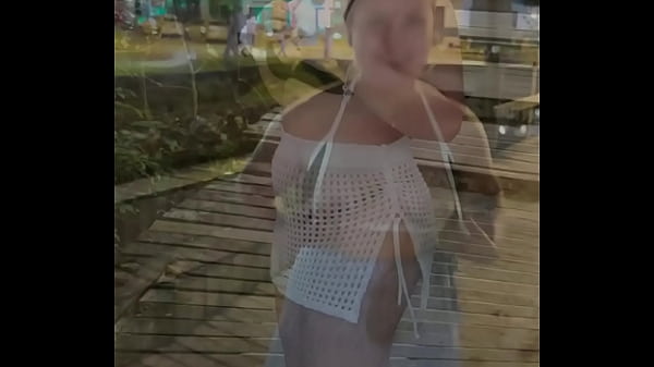Playing around the city, showing off in public on the streets and on the beach with a happy ending - full video on red