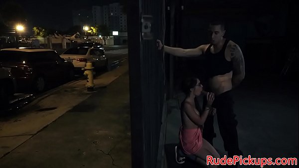 Spex teen hardfucked and facialized in public