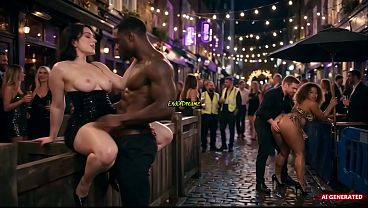 AI Generated - A man walks through the city of lust