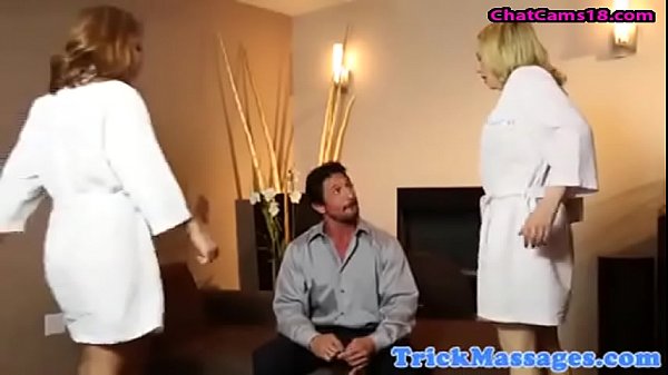 bigtitted massage babes fucked in ffm trio