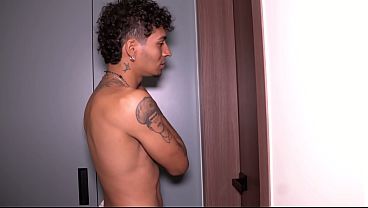 Naughty stepson steals his stepmother's towel, and things get out of hand