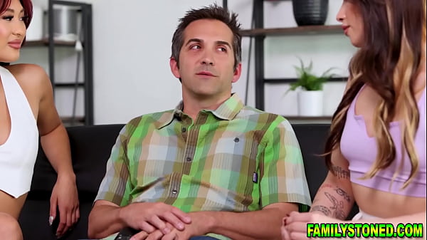 Stepsisters Aria Lee and Mina Luxx getting their tight teen muffins fucked by their step uncle Donnie Rock