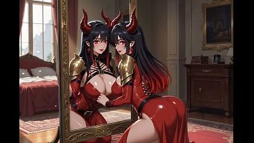 sexywoman demon knight fantasy AI  Generated