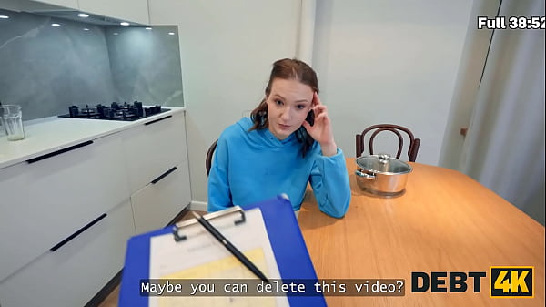 DEBT4k. Sexy college whore is fucking with a house manager