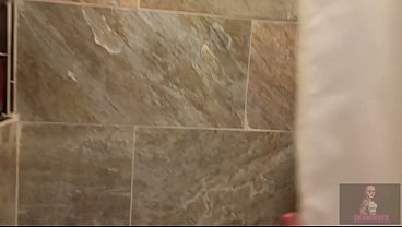 Shower BJ ends in cum facial cum swallowing