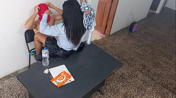 MY STEPFATHER'S SECRETARY GIVES HERSELF TO ME IN THE OFFICE AND I FUCKED HER BECAUSE I'M A WHORE. STANDING SEX IN THE OFFICE