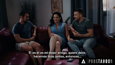 PURE TABOO Stepmom Sheena Ryder Surrenders To Stepsons DP Threesome Request - SPANISH SUBTITLES