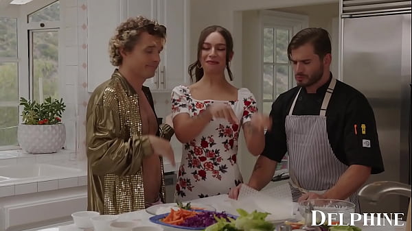 Download Video - Delphine Films- April Olsen's Naughty Cooking Show Turns Into a Sexy THREESOME