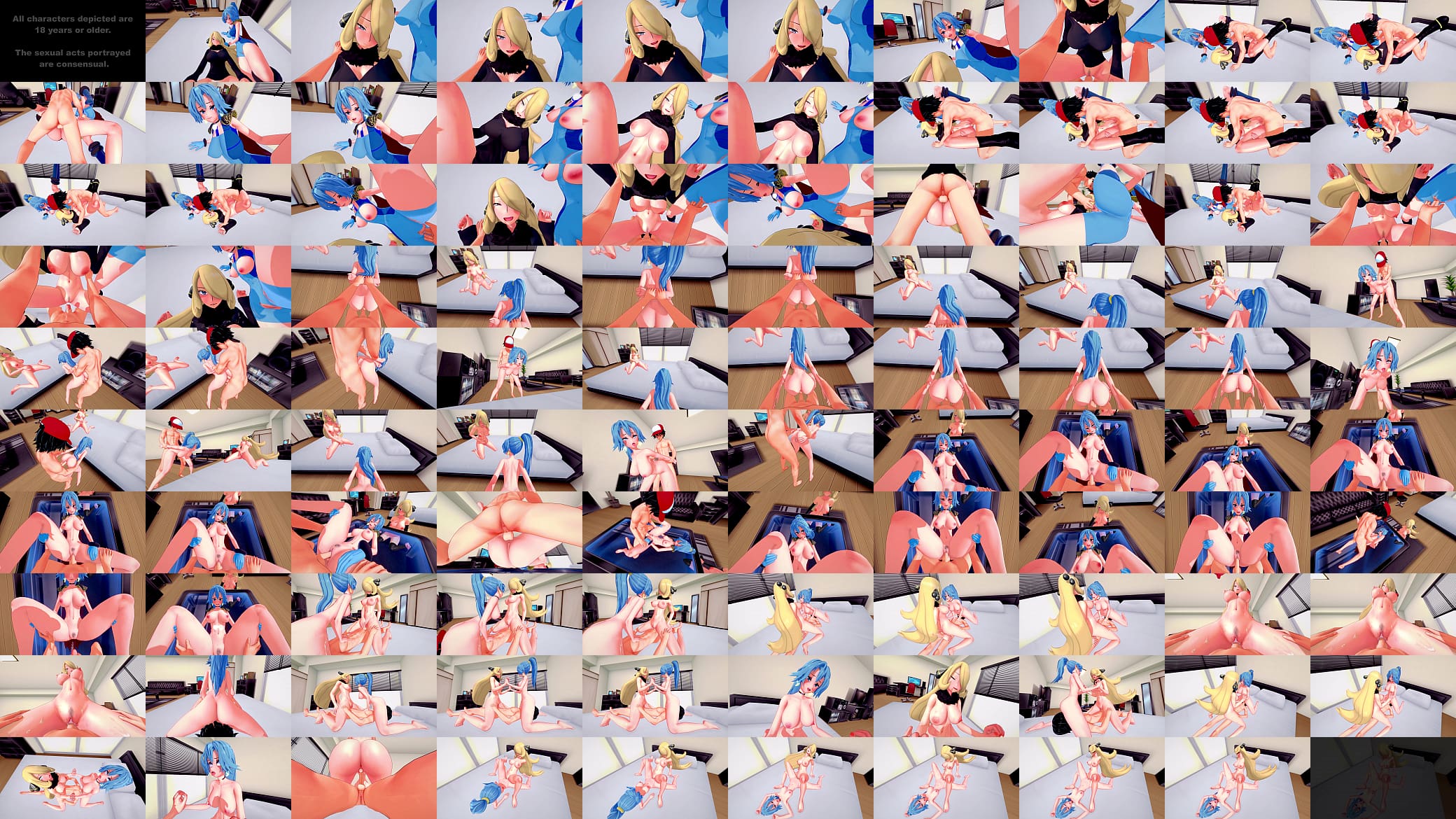 HOT THREESOME WITH CYNTHIA AND CLAIR - POKEMON PORN 预览图