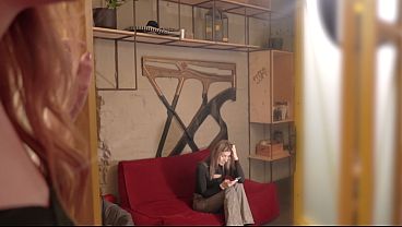 We talked our shy new roommate into a wild threesome on the bed